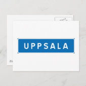 Uppsala, schwedisches Straßenschild Postkarte (Vorne/Hinten)