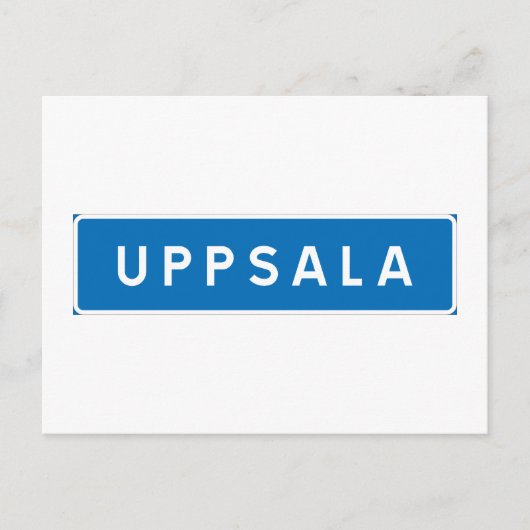 Uppsala, schwedisches Straßenschild Postkarte (Vorderseite)