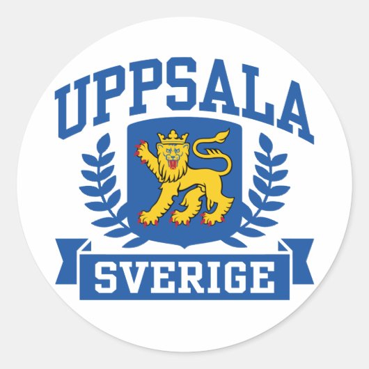 Uppsala Sverige Runder Aufkleber (Vorderseite)
