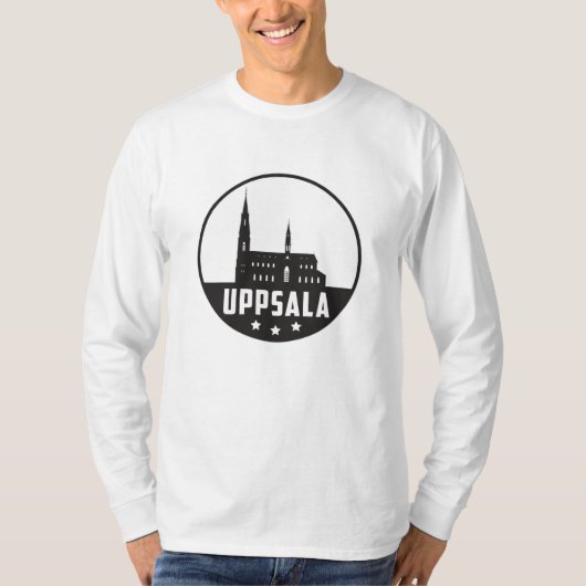 Uppsala Sweden City Skyline Cityscape Funny Gift T-Shirt (Vorderseite)