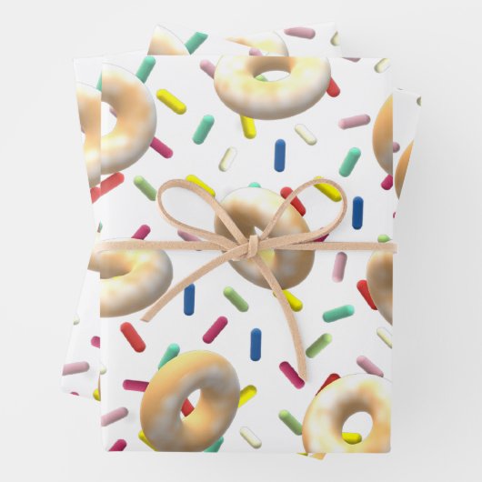 Uppte Donuts und Regenbogensprinklen Geschenkpapier Set (Beispiel)