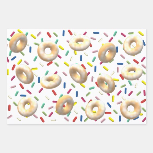 Uppte Donuts und Regenbogensprinklen Geschenkpapier Set (Vorderseite 3)