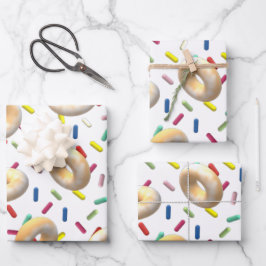 Uppte Donuts und Regenbogensprinklen Geschenkpapier Set