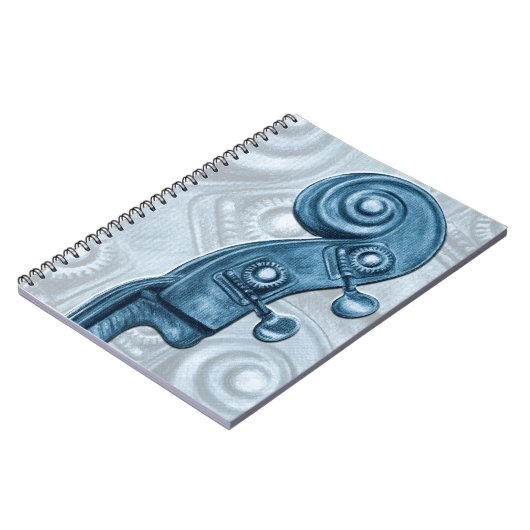 Upright Bass Blue Notebook Notizblock (Linke Seite)
