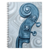 Upright Bass Blue Notebook Notizblock (Vorderseite)