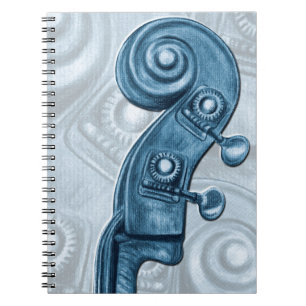 Upright Bass Blue Notebook Notizblock