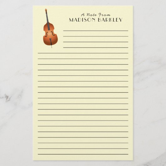 Upright Bass Musician Music Teacher Jazz Band Briefpapier (Vorderseite)