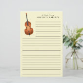 Upright Bass Musician Music Teacher Jazz Band Briefpapier (Stehend Vorderseite)