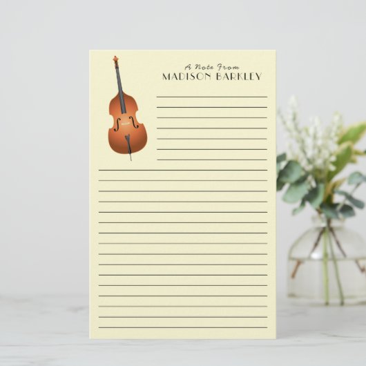 Upright Bass Musician Music Teacher Jazz Band Briefpapier (Stehend Vorderseite)