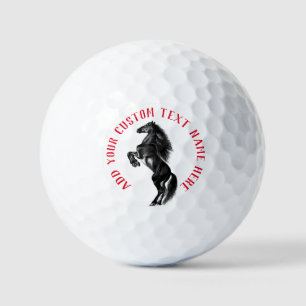 Upright Black Wild Hord Custom Text Golf Balls Golfball