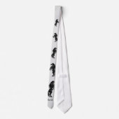 Upright Black Wild Horse Neck Tie Custom Text Krawatte (Rückseite)