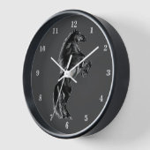Upright Black Wild Horse Wall Clock-Geschenk Uhr (Winkel)