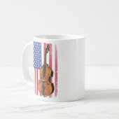 Upriobass American Flag Patriotic Double Bass Kaffeetasse (Vorderseite Links)