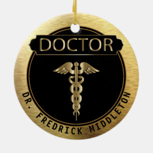 👨 ⚕️ - UpScale Black and Gold Keramik Ornament