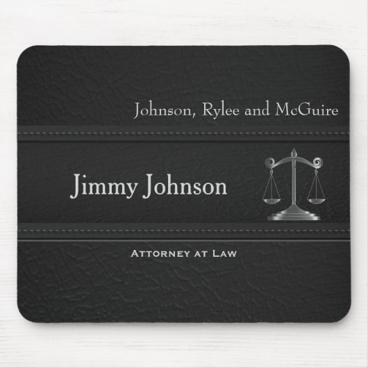 Upscale Black Leather - Anwaltsdesign Mousepad (Vorne)