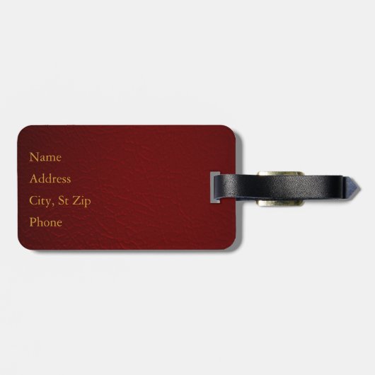 Upscale Deep Red Leather - Anwaltsdesign Gepäckanhänger (Rückseite horizontal)