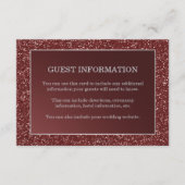 Upscale Marsala Glitzer Look Wedding Guest Insert (Vorderseite)