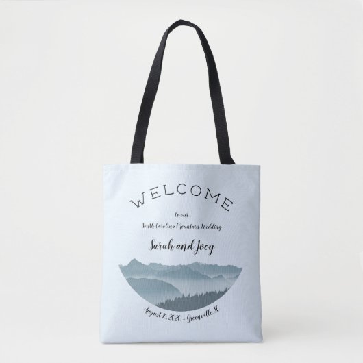 Upscale Misty Mountain Wedding Welcome Bag Tasche (Vorderseite)