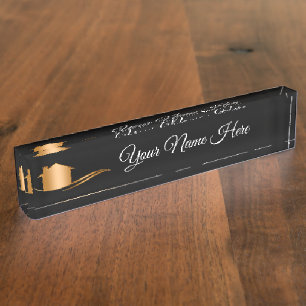 Upscale Real Anwesen Desk Accessory Namensplakette