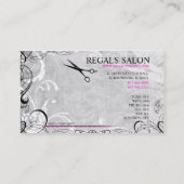 Upscale Wirbel und Fluers Salon-Geschäfts-Karte Visitenkarte (Rückseite)