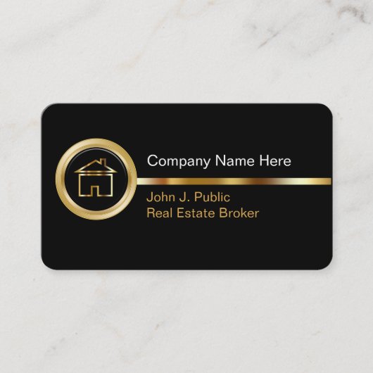 Upscale wirkliche Anwesen-Geschäfts-Karten Visitenkarte (Vorderseite)