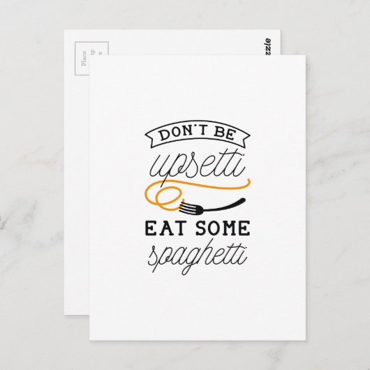 Upsetti Spaghetti Postkarte (Vorne/Hinten)