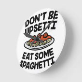 Upsetti Spaghetti Runde Wanduhr (Winkel)