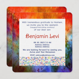 Upsherin First Haircut Jüdischer Junge 3. Geburtst Einladung