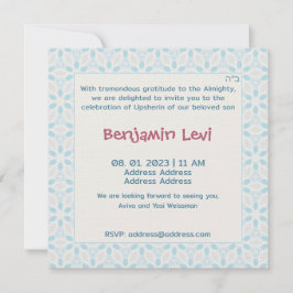 Upsherin First Haircut Jüdischer Junge 3. Geburtst Einladung