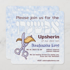 Upsherin First Haircut Jüdischer Junge 3. Geburtst Einladung
