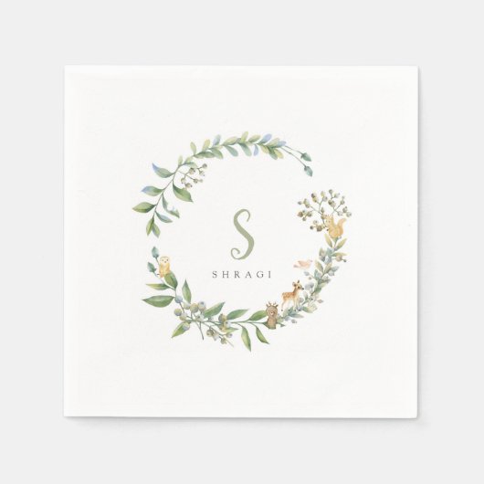 Upsherin Forest Animal Napkins Serviette (Vorderseite)