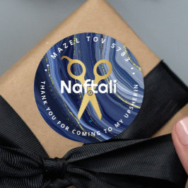 Upsherin Personalisierte Schere Runder Aufkleber