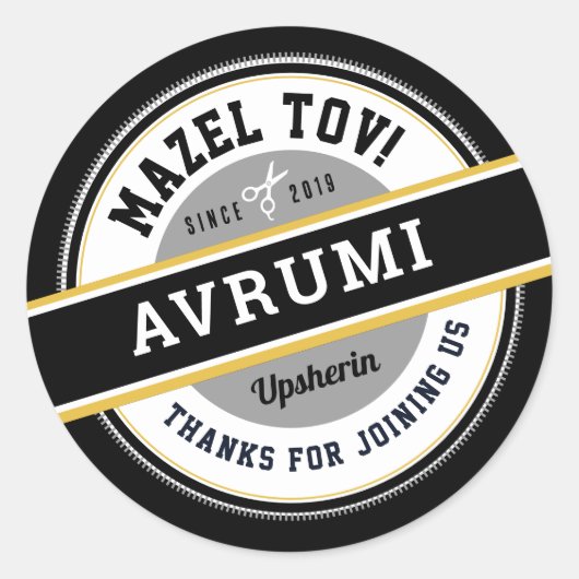 Upsherin Personalisierte Stickers mit Namen (Vorderseite)