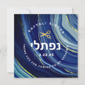 Upsherin Watercolor & Glitzer mit hebräischem Name Einladung (Vorderseite)