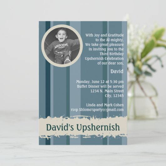 Upshernish Einladung (Stehend Vorderseite)