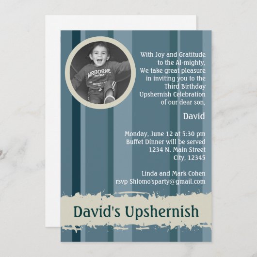 Upshernish Einladung (Vorne/Hinten)