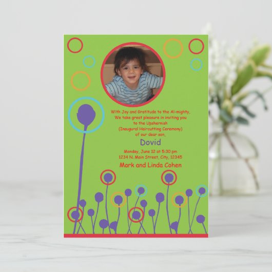 Upshernish laden ein einladung (Stehend Vorderseite)