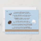 Upshernish oder Upshern Einladung (Rückseite)