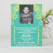 Upshernish Wirbel des blauen Grüns Einladung (Stehend Vorderseite)