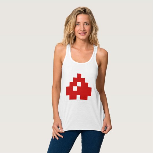 Upside Down 8 Bit Pixel Heart Tank Top (Vorderseite Vollansicht)