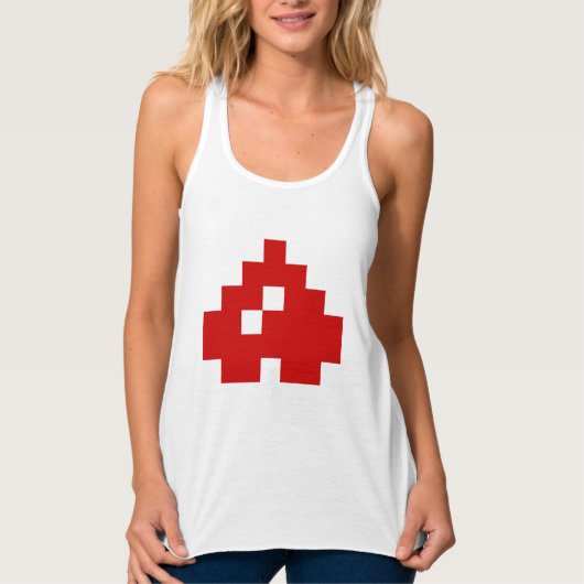 Upside Down 8 Bit Pixel Heart Tank Top (Vorderseite)