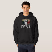 "Upside Down American Flag Resist Establishment" Hoodie (Vorne ganz)
