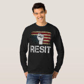 "Upside Down American Flag Resist Establishment" T-Shirt (Vorne ganz)