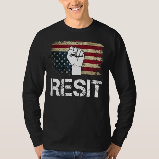 "Upside Down American Flag Resist Establishment" T-Shirt (Vorderseite)