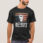 "Upside Down American Flag Resist Establishment" T-Shirt (Vorderseite)