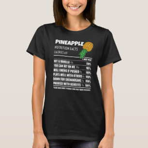 Upside Down Ananas Ananas Ernährung Fakten sw T-Shirt
