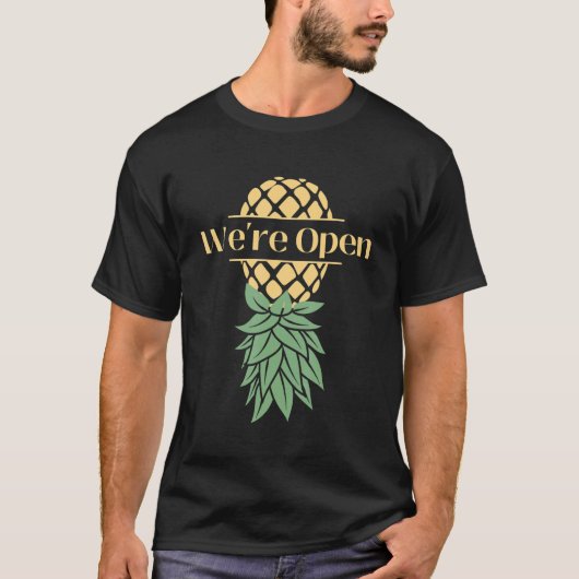 Upside Down Ananas Wir sind offene Swingers T-Shirt (Vorderseite)