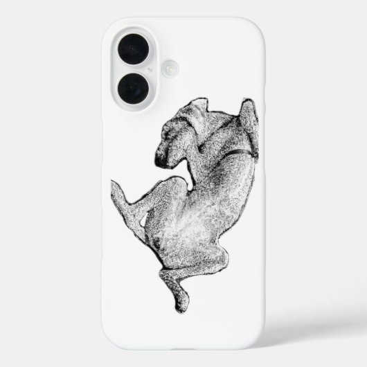 Upside Down and Unbothered – Dog Art Phone Case (Rückseite)