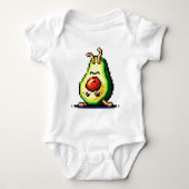 Upside-Down Avocado - Funny Pixel Art Food Design Baby Strampler (Vorderseite)
