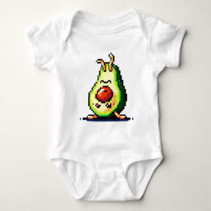 Upside-Down Avocado - Funny Pixel Art Food Design Baby Strampler